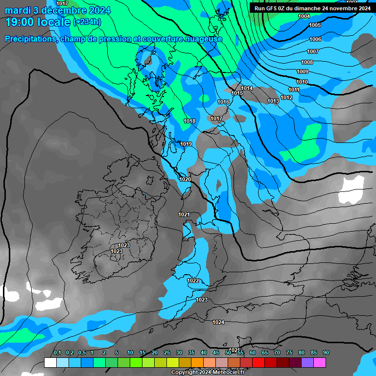 Modele GFS - Carte prvisions 