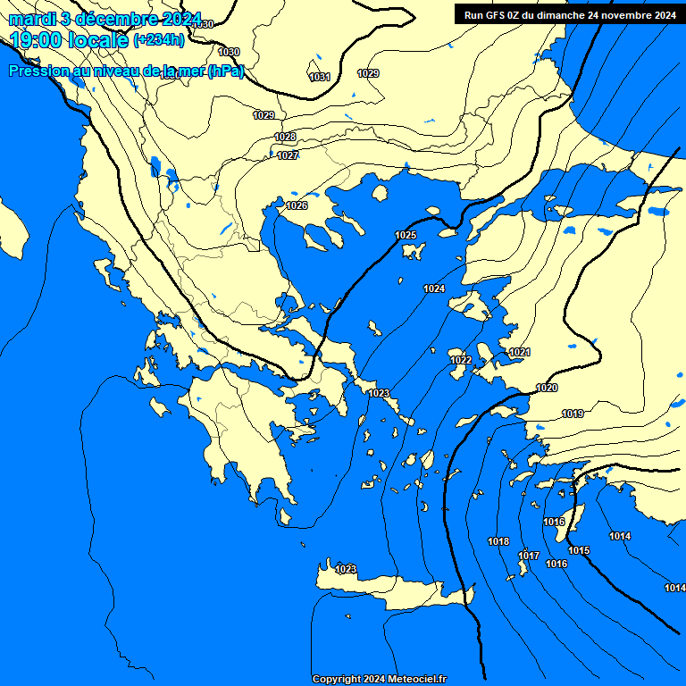 Modele GFS - Carte prvisions 