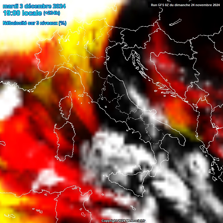 Modele GFS - Carte prvisions 