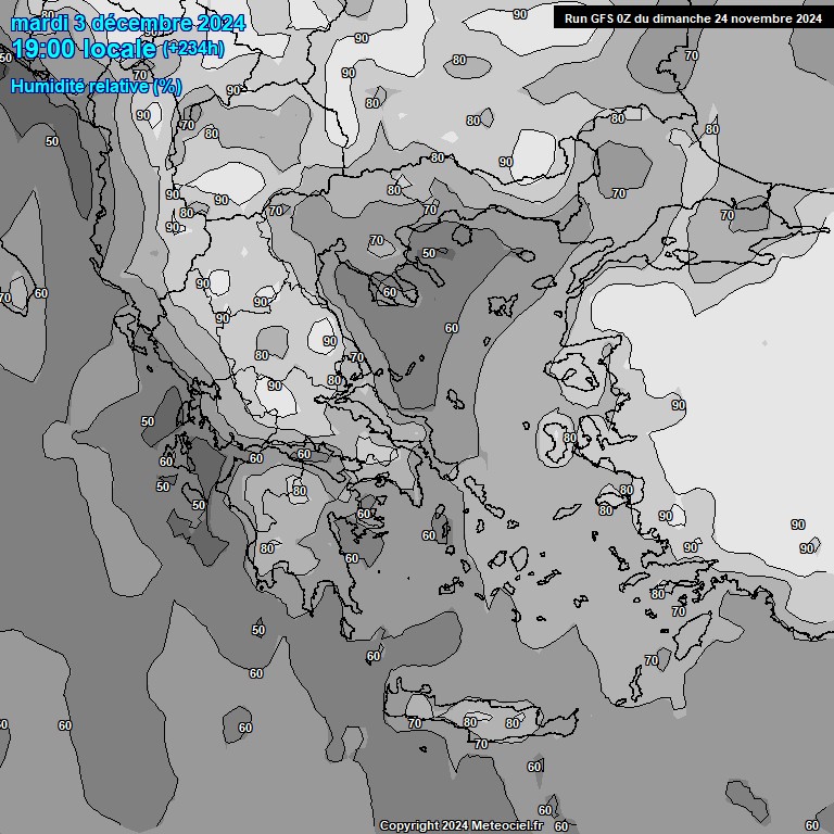 Modele GFS - Carte prvisions 