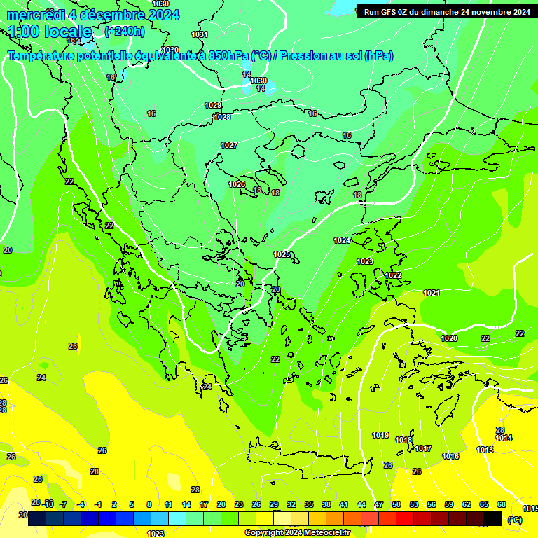 Modele GFS - Carte prvisions 