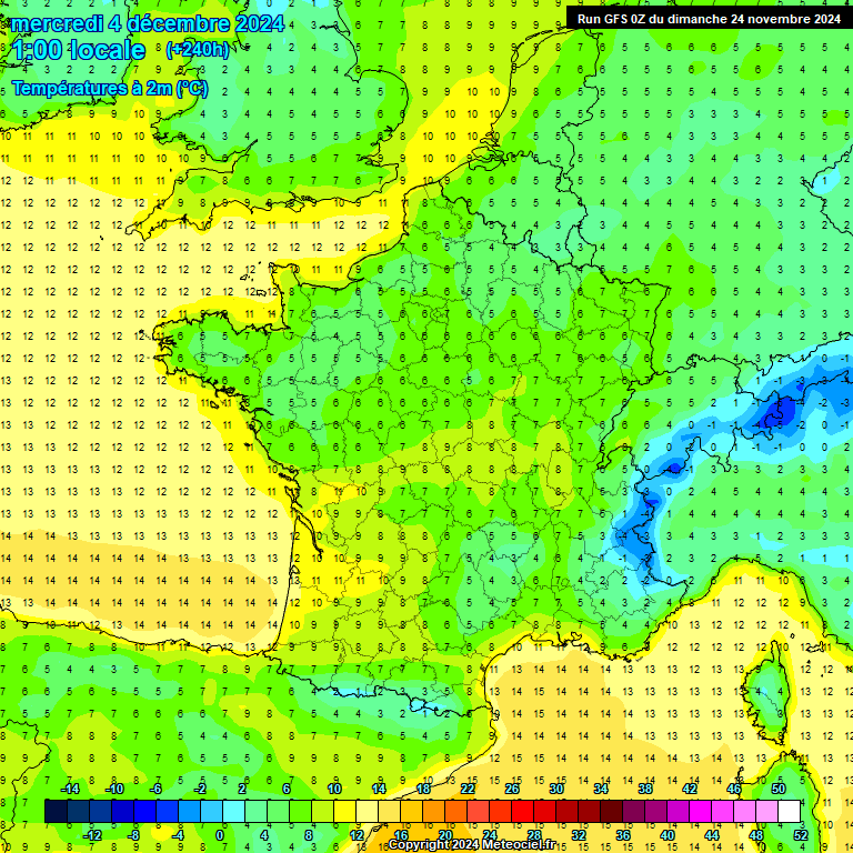 Modele GFS - Carte prvisions 