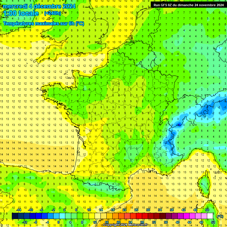 Modele GFS - Carte prvisions 