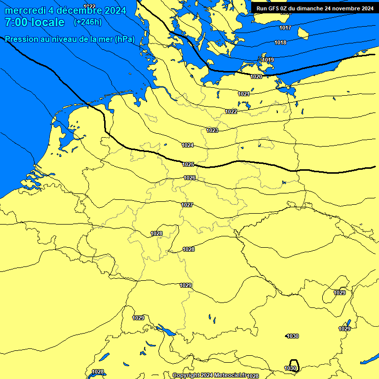 Modele GFS - Carte prvisions 