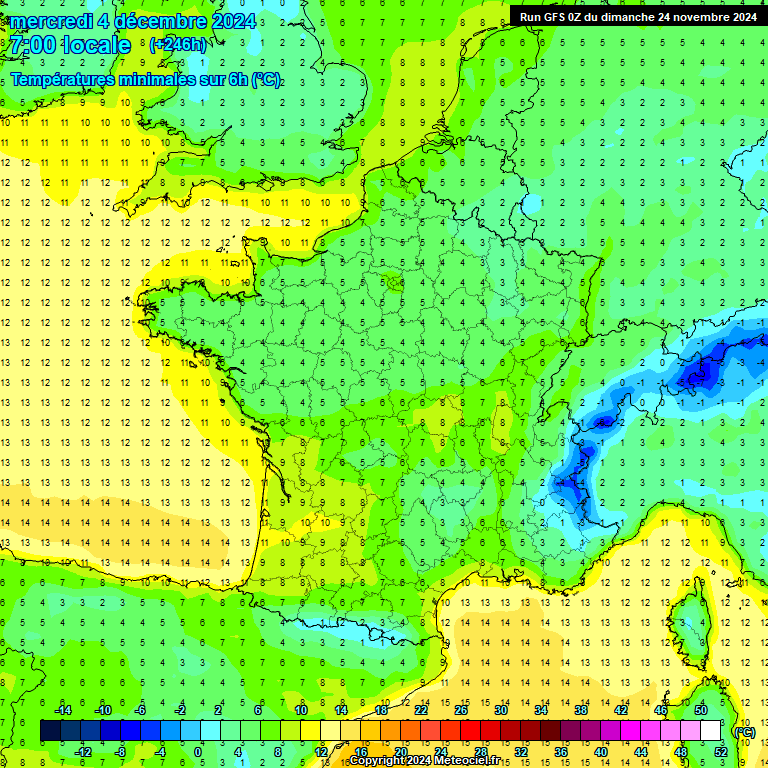 Modele GFS - Carte prvisions 