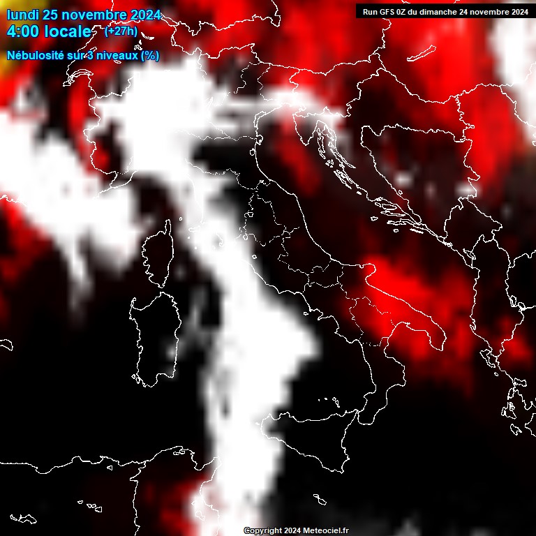 Modele GFS - Carte prvisions 