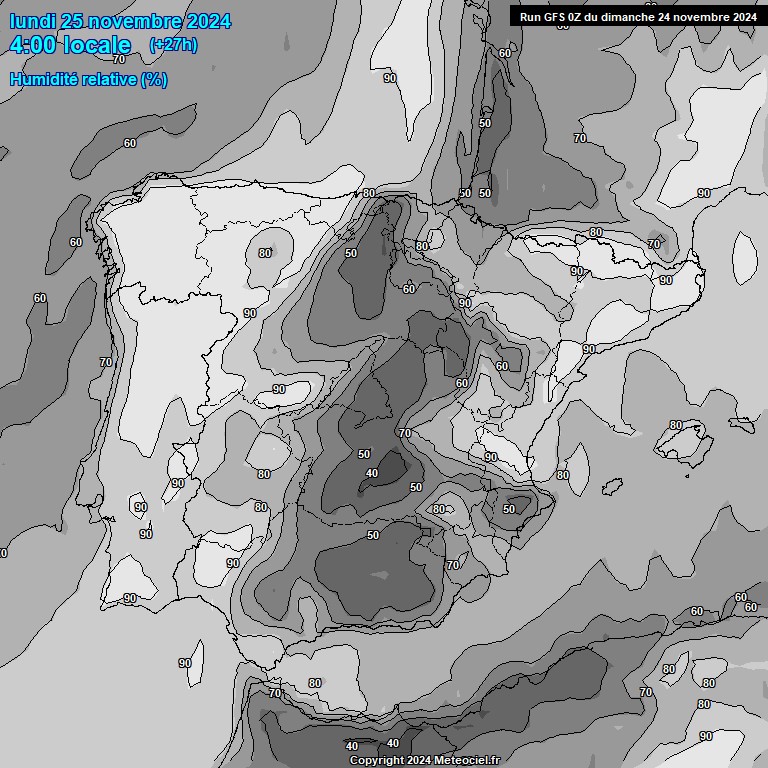 Modele GFS - Carte prvisions 