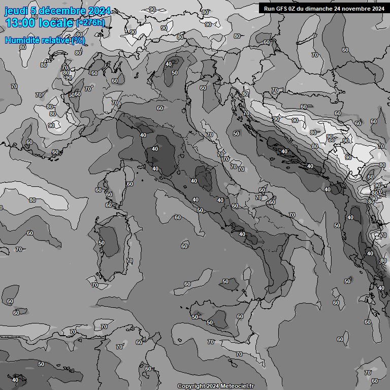 Modele GFS - Carte prvisions 