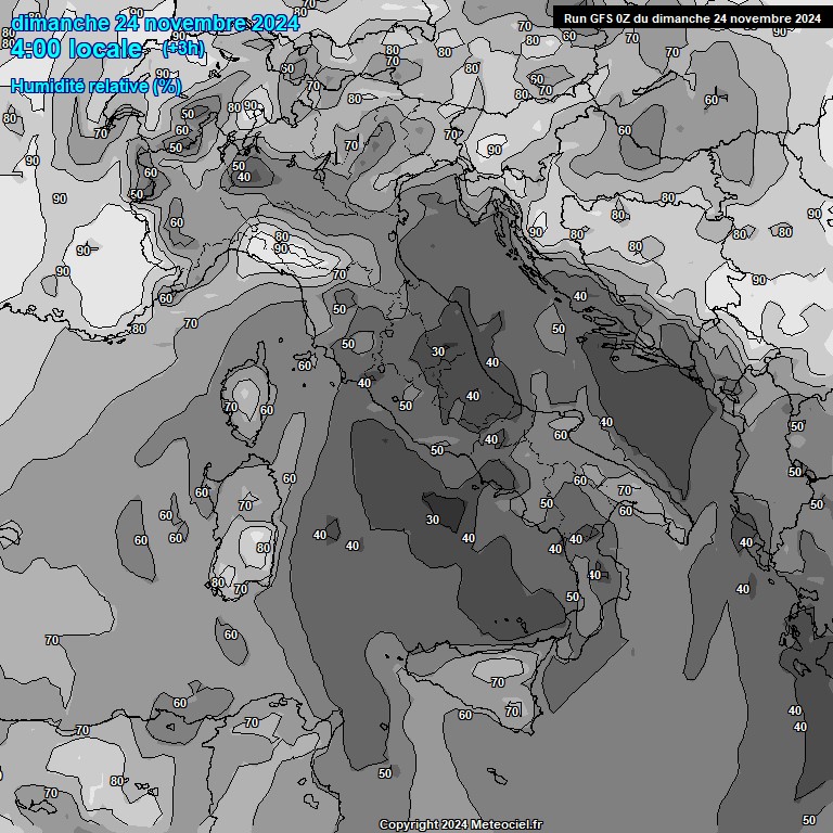 Modele GFS - Carte prvisions 