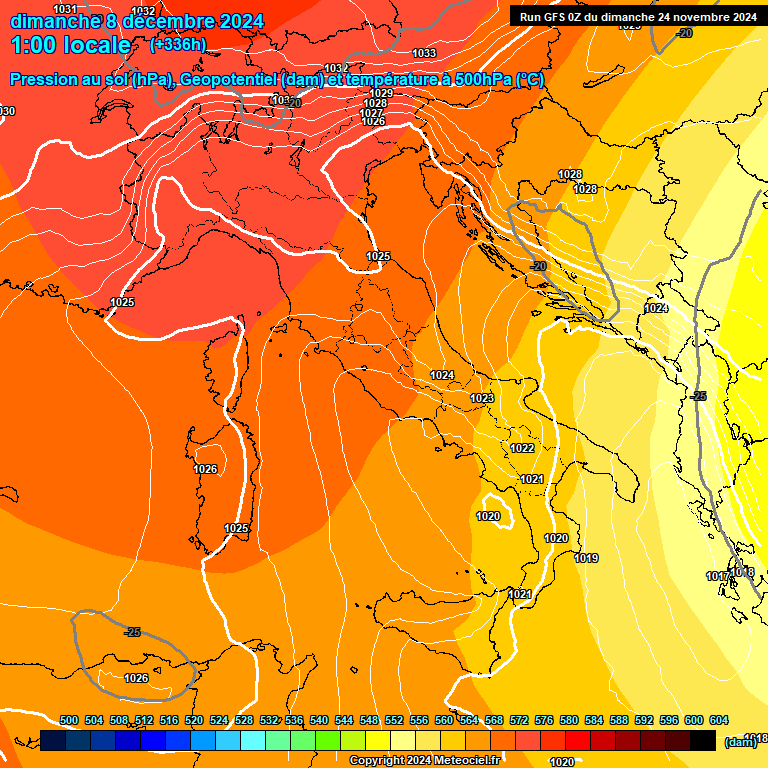 Modele GFS - Carte prvisions 