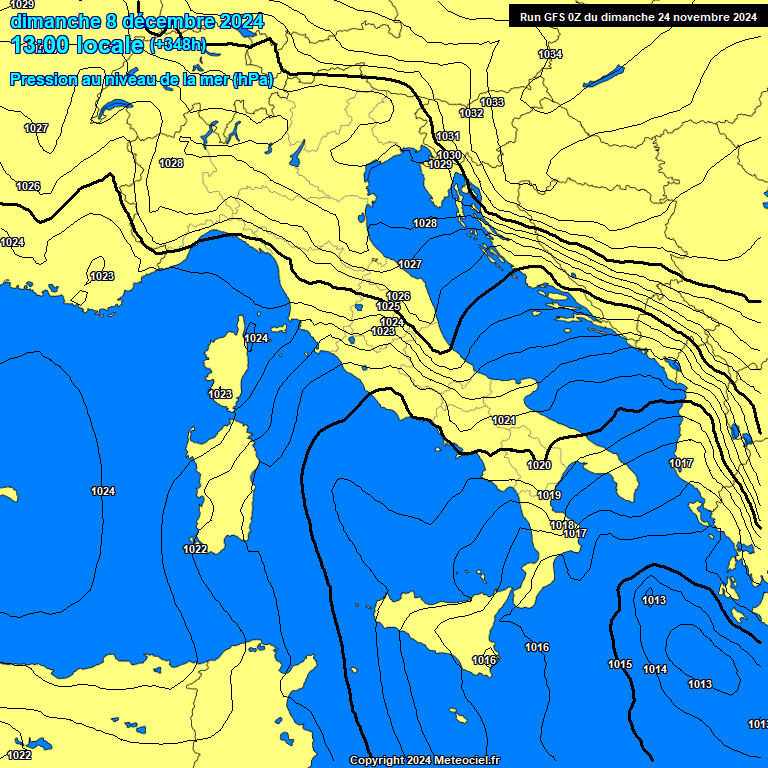 Modele GFS - Carte prvisions 