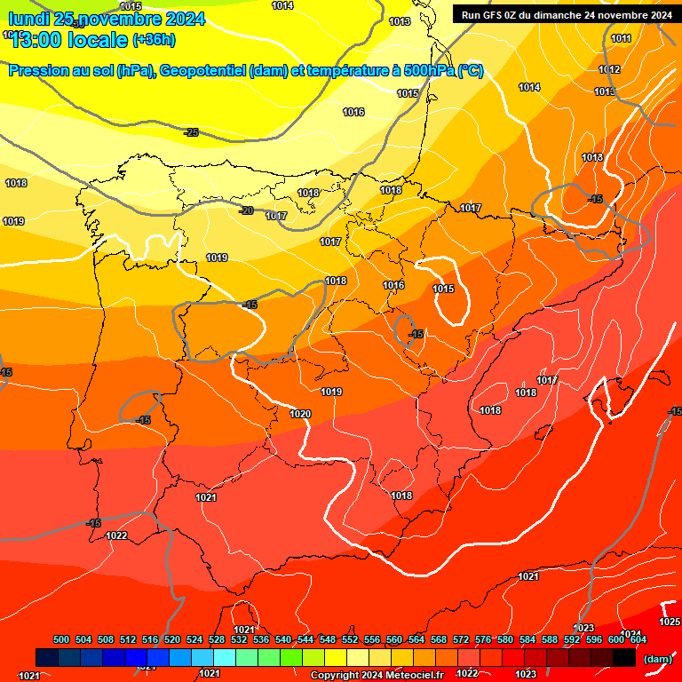 Modele GFS - Carte prvisions 