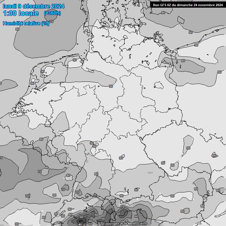 Modele GFS - Carte prvisions 