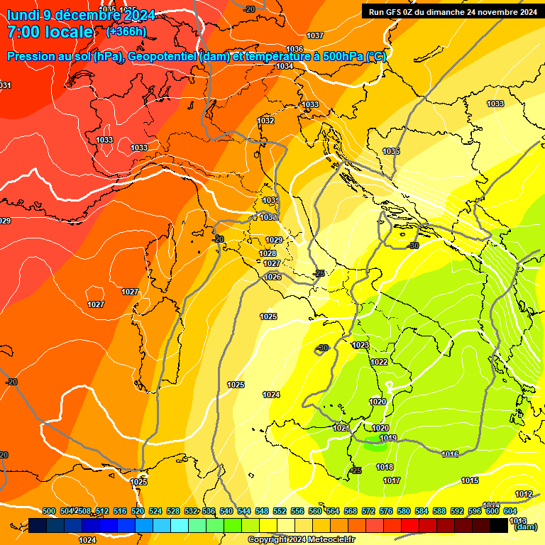 Modele GFS - Carte prvisions 