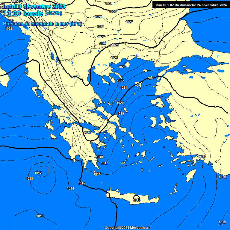 Modele GFS - Carte prvisions 