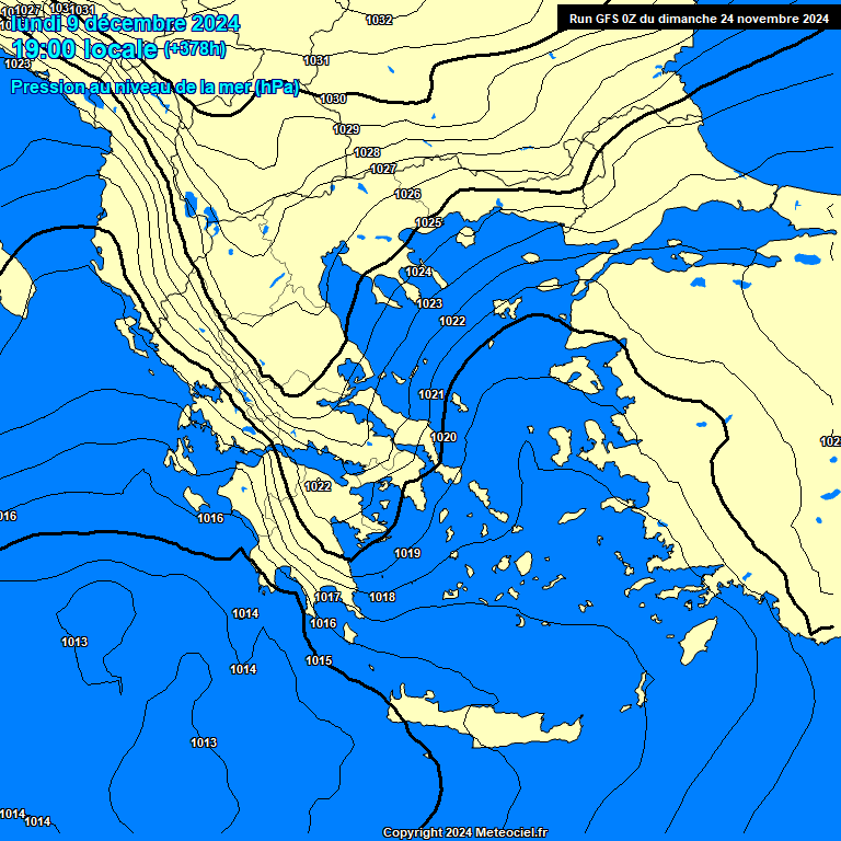 Modele GFS - Carte prvisions 