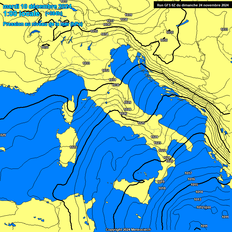 Modele GFS - Carte prvisions 