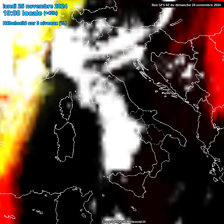 Modele GFS - Carte prvisions 