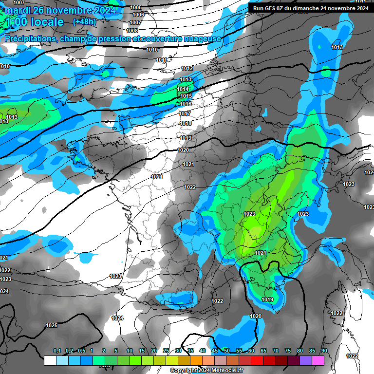 Modele GFS - Carte prvisions 