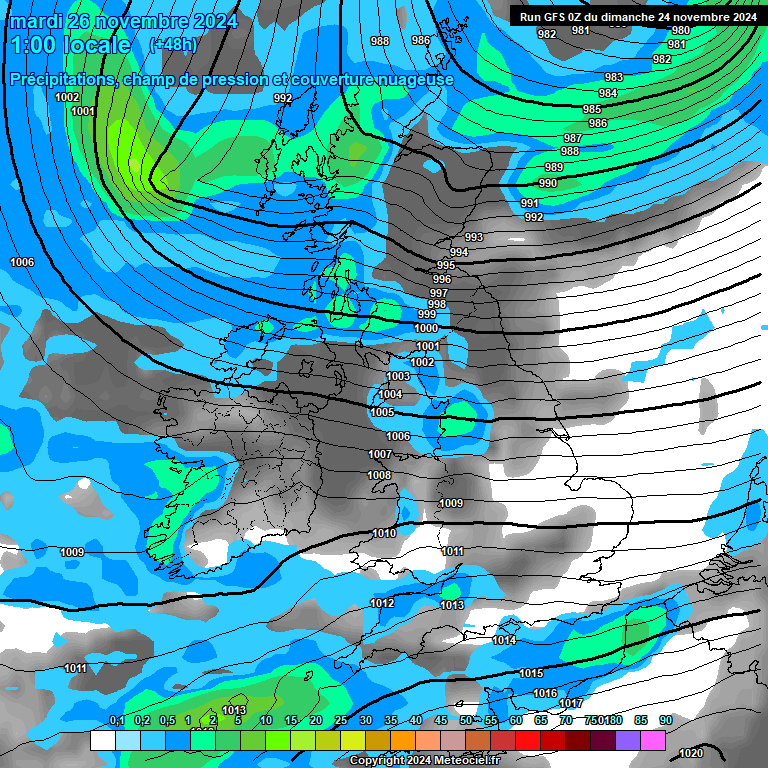 Modele GFS - Carte prvisions 