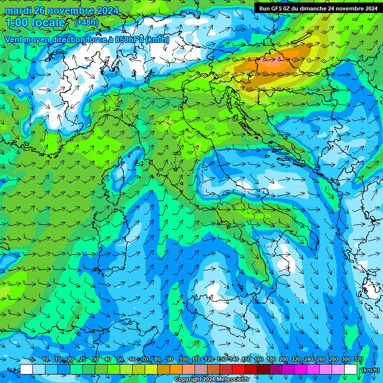 Modele GFS - Carte prvisions 