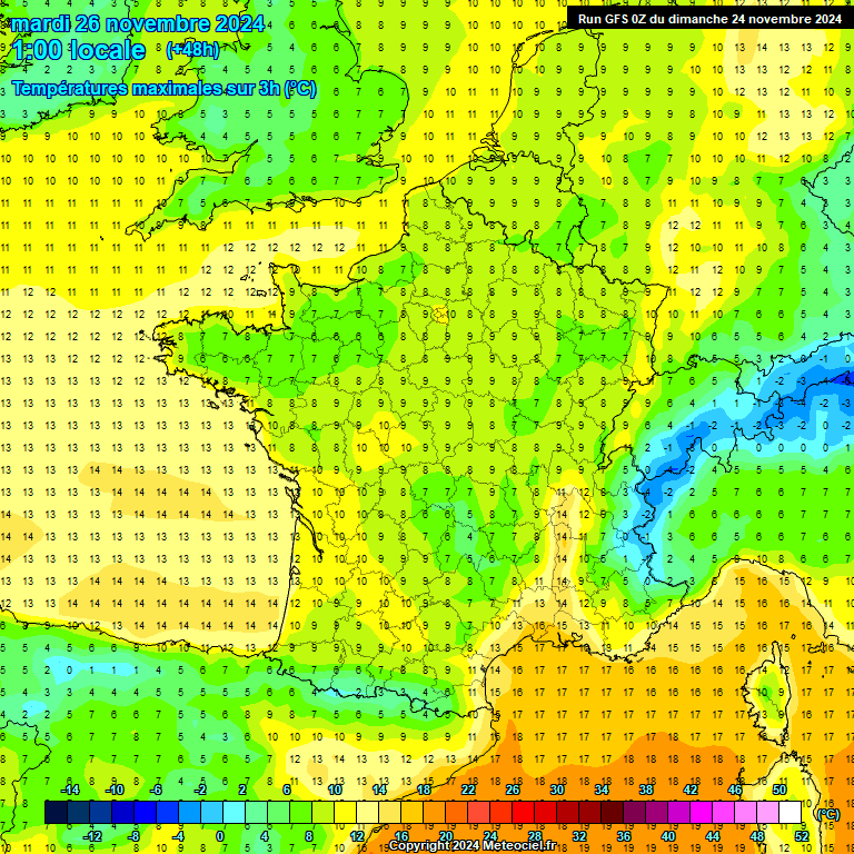 Modele GFS - Carte prvisions 