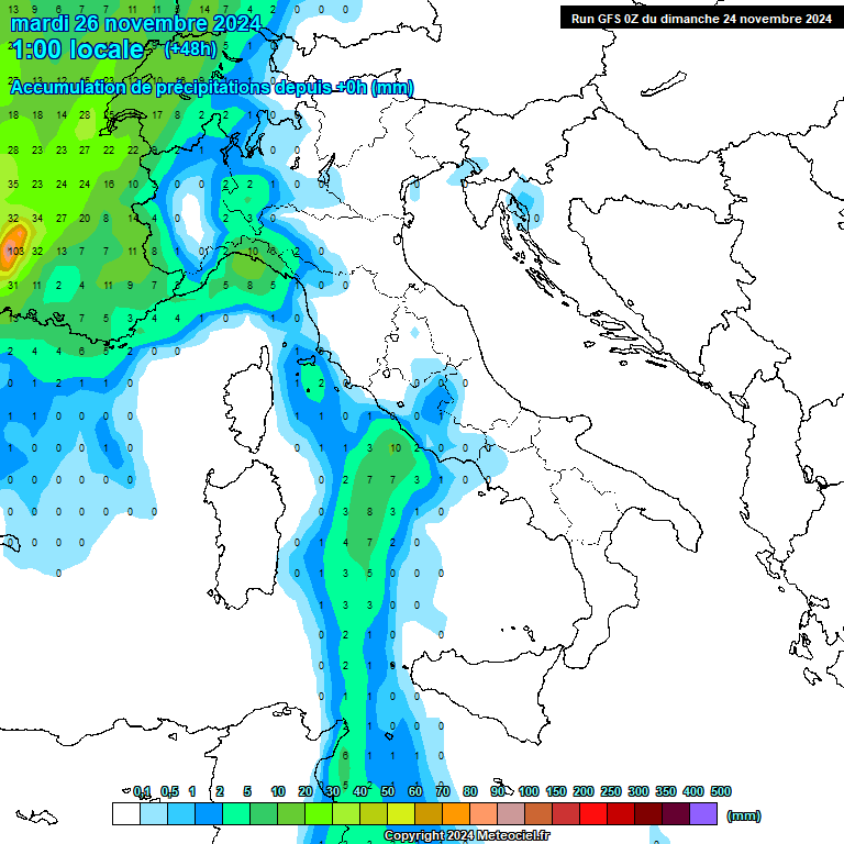 Modele GFS - Carte prvisions 