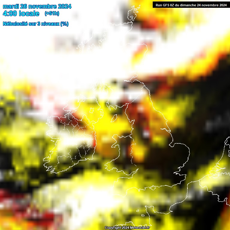 Modele GFS - Carte prvisions 