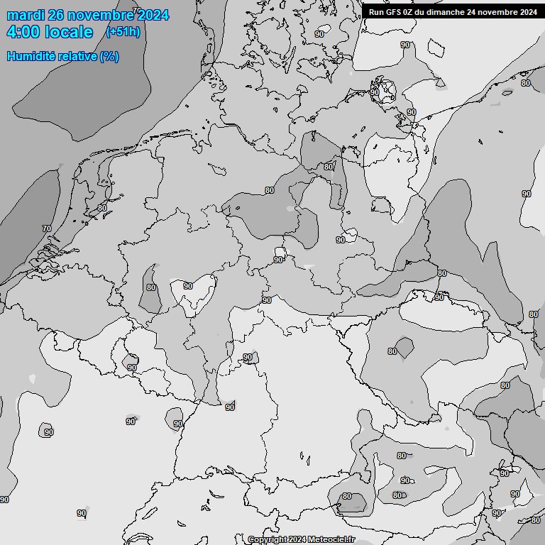 Modele GFS - Carte prvisions 