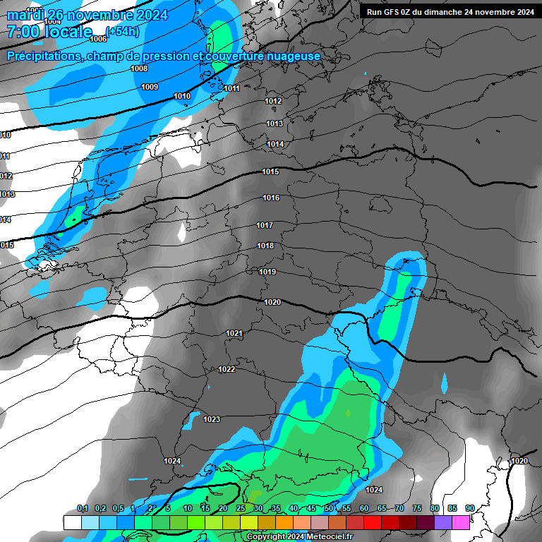 Modele GFS - Carte prvisions 