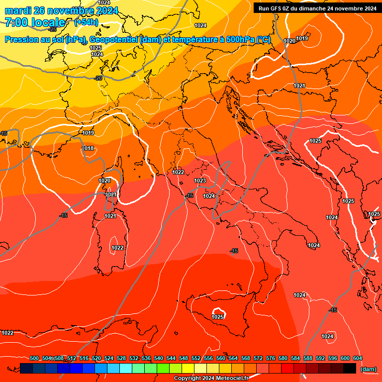 Modele GFS - Carte prvisions 