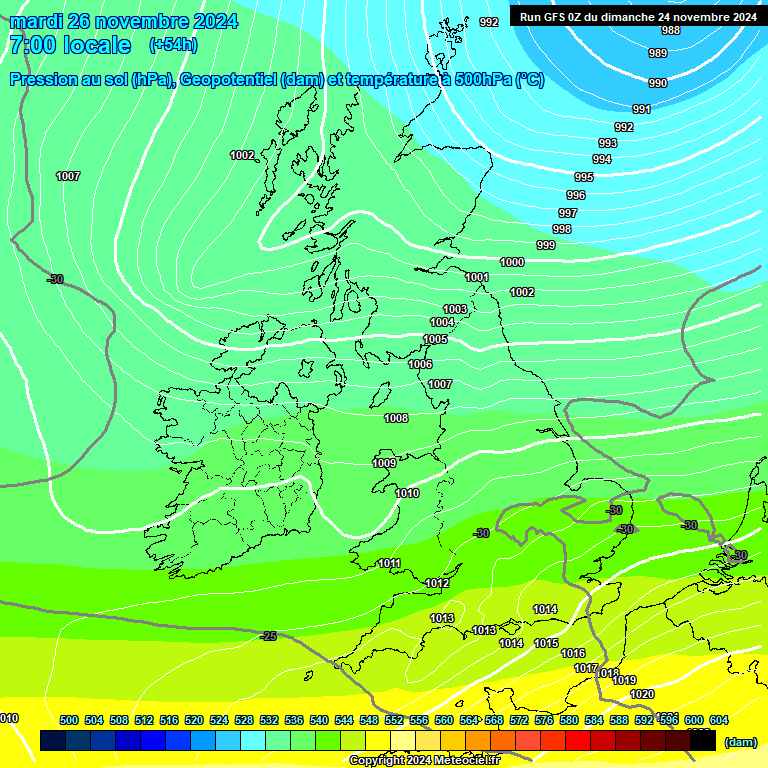 Modele GFS - Carte prvisions 