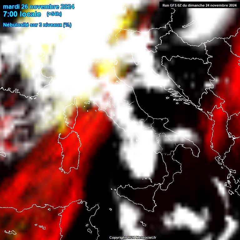 Modele GFS - Carte prvisions 