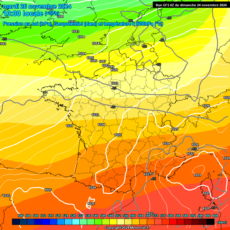 Modele GFS - Carte prvisions 