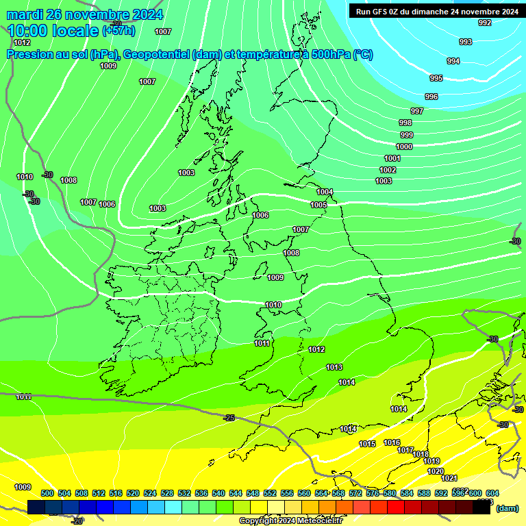 Modele GFS - Carte prvisions 