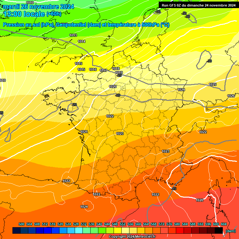 Modele GFS - Carte prvisions 