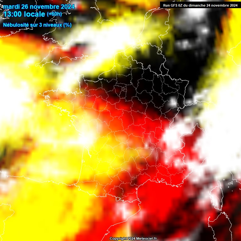 Modele GFS - Carte prvisions 