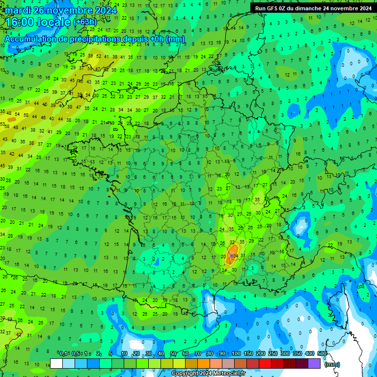 Modele GFS - Carte prvisions 