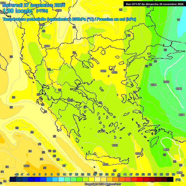 Modele GFS - Carte prvisions 