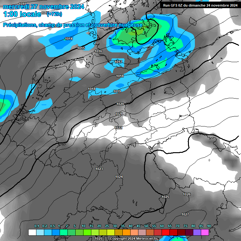 Modele GFS - Carte prvisions 