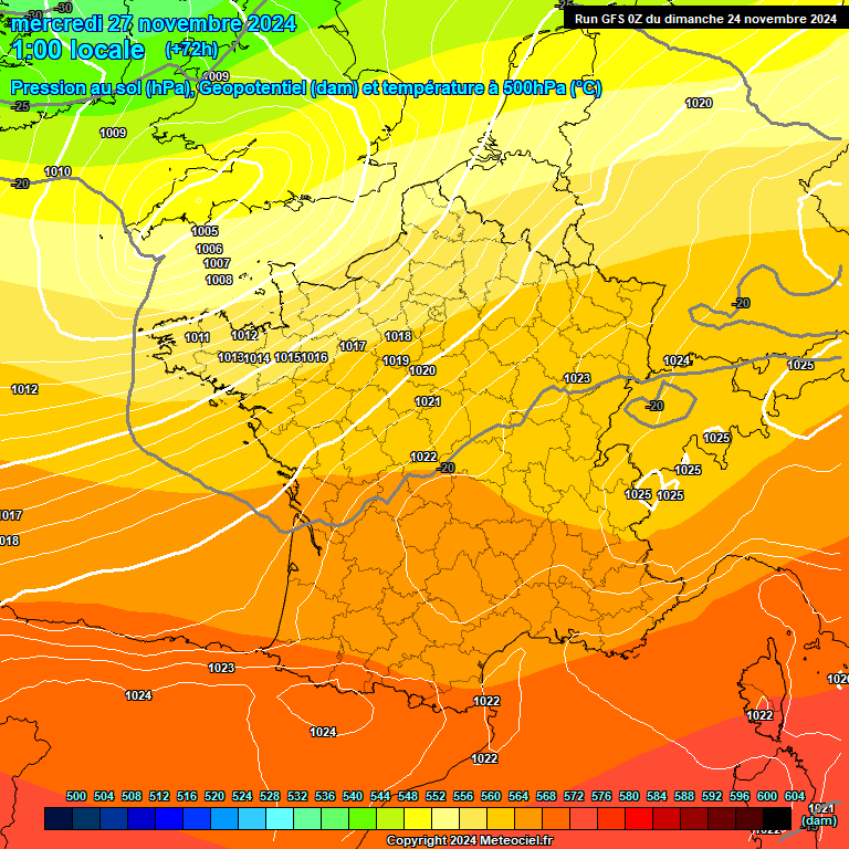 Modele GFS - Carte prvisions 