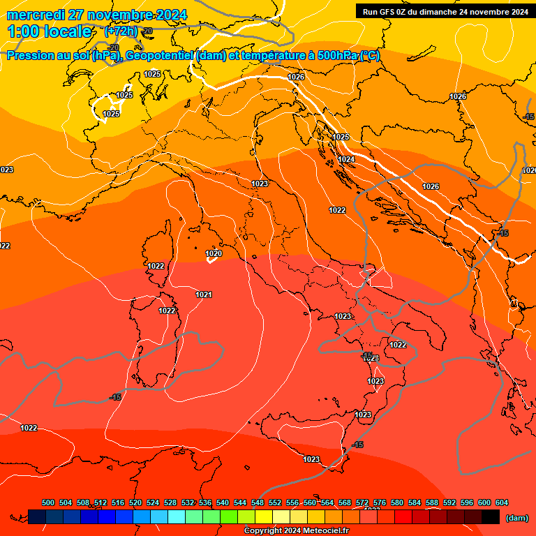 Modele GFS - Carte prvisions 