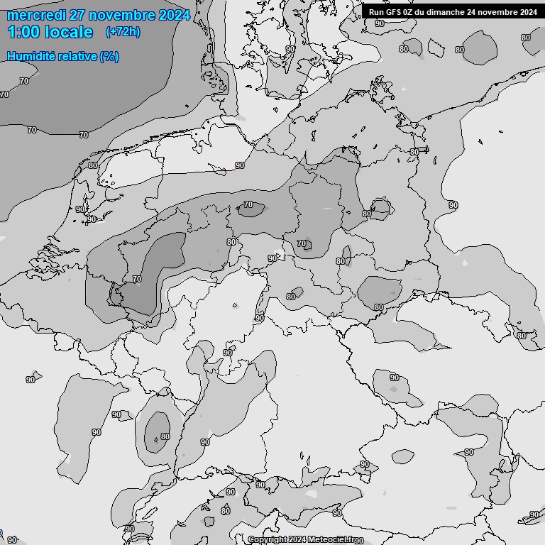 Modele GFS - Carte prvisions 