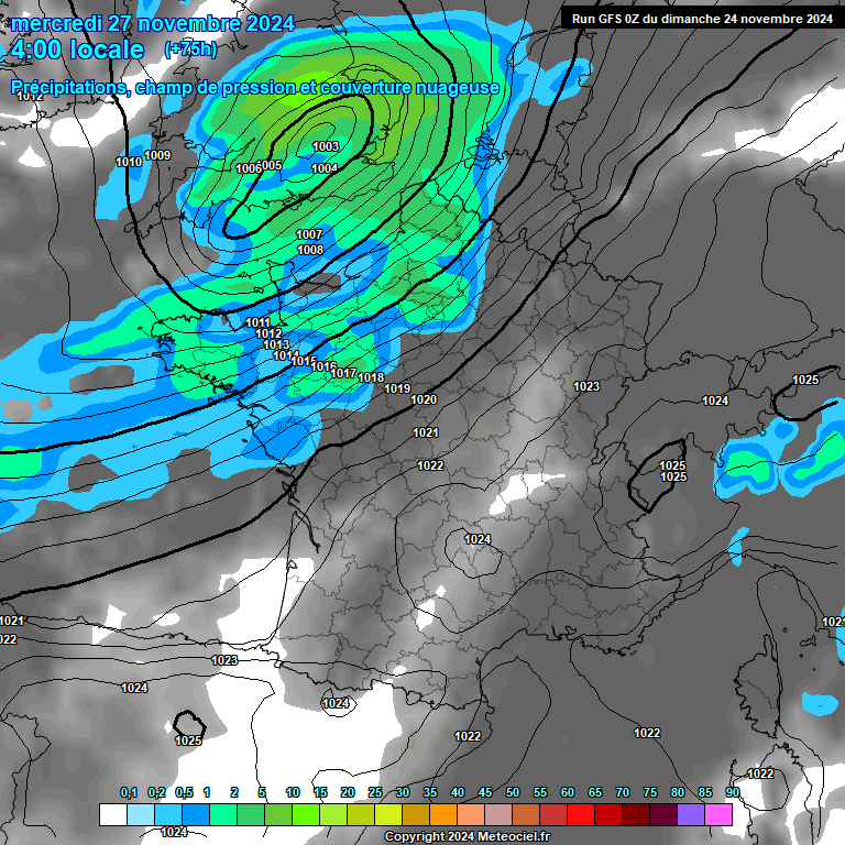 Modele GFS - Carte prvisions 