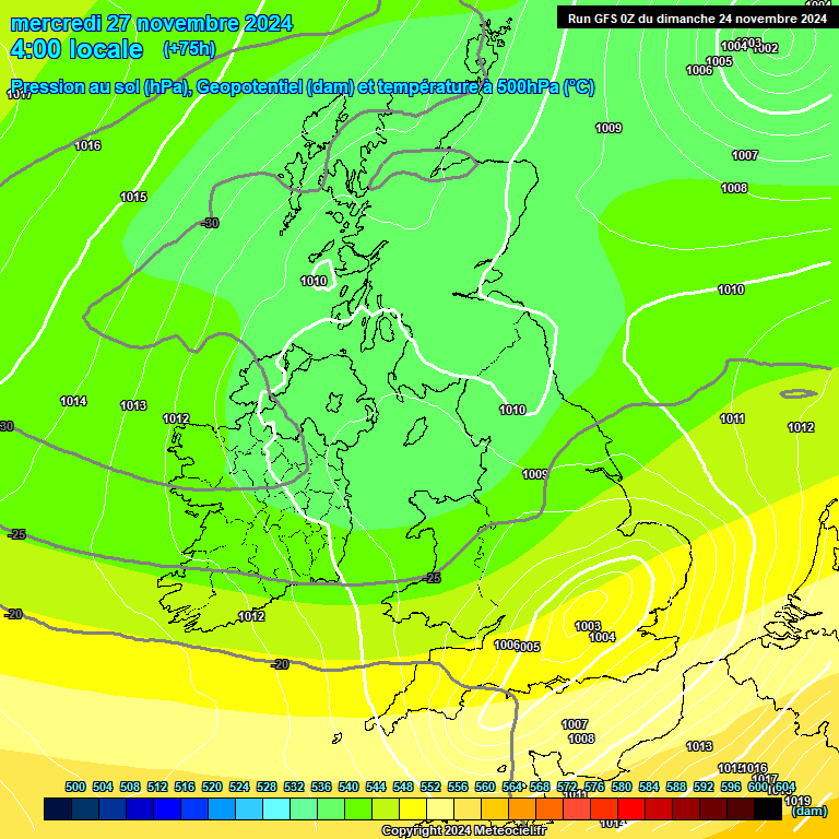 Modele GFS - Carte prvisions 