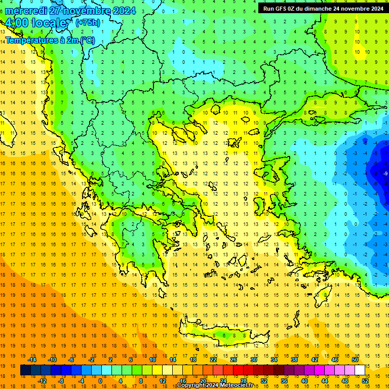 Modele GFS - Carte prvisions 