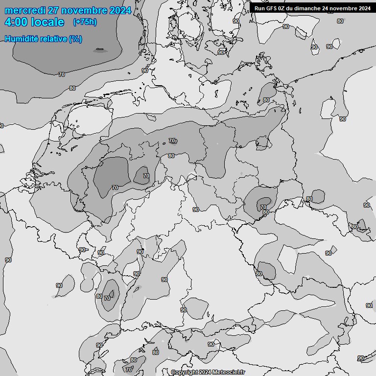 Modele GFS - Carte prvisions 