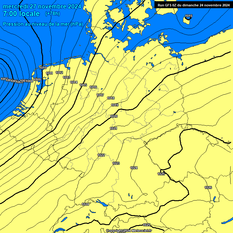 Modele GFS - Carte prvisions 