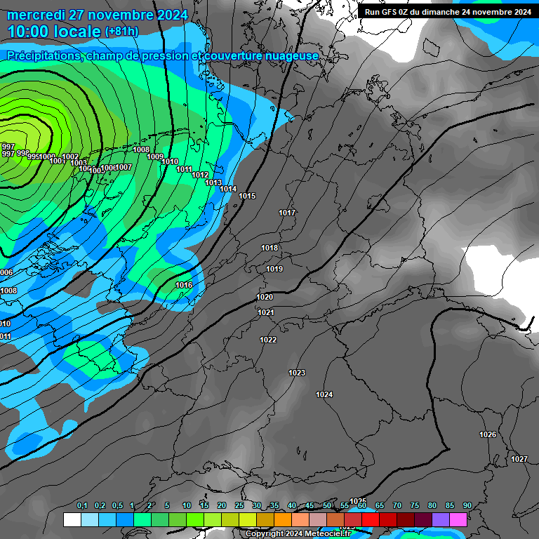 Modele GFS - Carte prvisions 