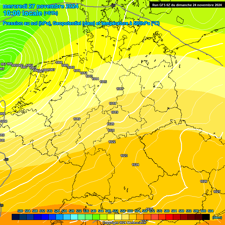 Modele GFS - Carte prvisions 